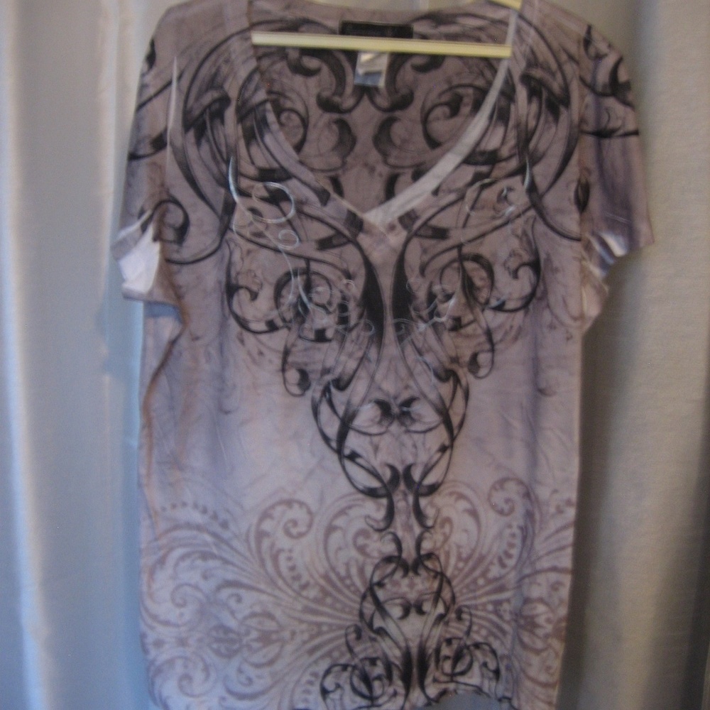Appropriate Behavior White/Black/Grey Shirt Sz L